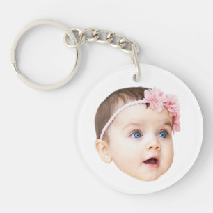 Persoonlijke Cute Baby Face Foto Acrylen Sleutelha Sleutelhanger