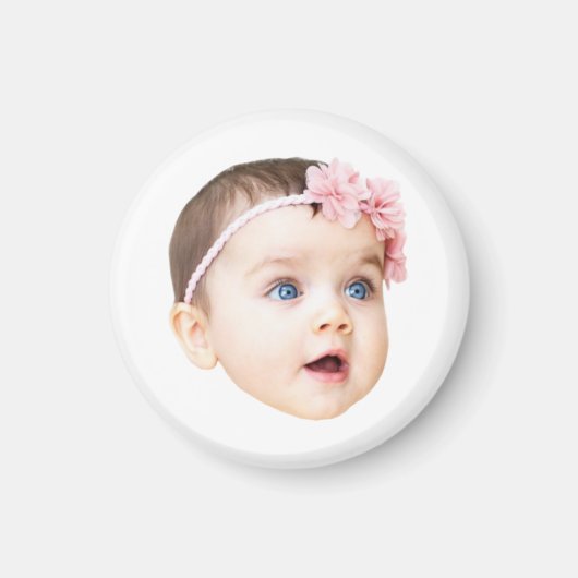 Persoonlijke Cute Baby Face Foto Magneet (Voorkant)