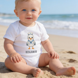 Persoonlijke Cute Baby Zeemeeuw Romper