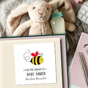 Persoonlijke Cute Bij Baby Boekenlegger Sticker