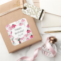 Persoonlijke Cute Boho Roze Waterverf Bloemenprint