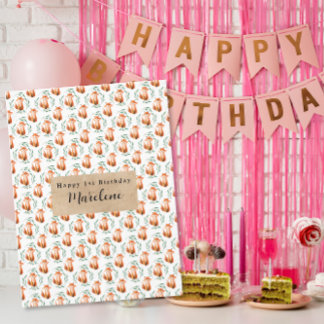 Persoonlijke Cute bosvos gelukkige verjaardag Tafelkleed