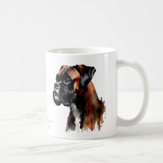 Persoonlijke Cute Boxer  Koffiemok (Rechts)