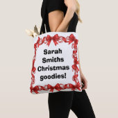 Persoonlijke Cute Candy Canes & Lint -  Tote Bag (Dichtbij)