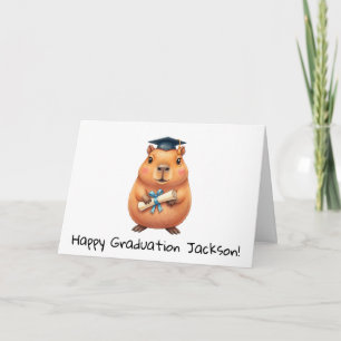 Persoonlijke Cute Capybara Afstudeercadeau Kaart