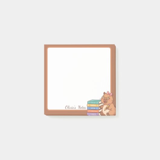 Persoonlijke Cute Capybara Lees Post-Its Post-it® Notes (Voorkant)