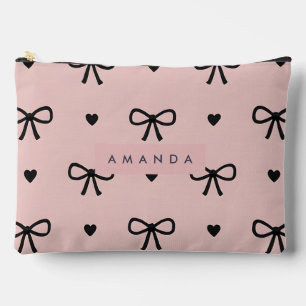 Persoonlijke Cute Chic Roze Strik & Hart Patroon Etui
