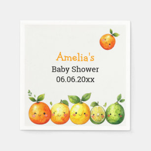 Persoonlijke Cute Citrus Fruit Baby Shower Servet