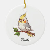 Persoonlijke Cute Cockatiel Huisdier Vogel Keramisch Ornament (Voorkant)