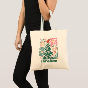 Persoonlijke Cute Coquette Strik Bloem Kerstmis Tote Bag