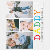 Persoonlijke Cute 'Dad' Foto Collage Keepomwille Fleece Deken (Voorkant)