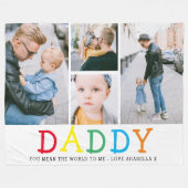 Persoonlijke Cute 'Dad' Foto Collage Keepomwille Fleece Deken (Voorkant (Horizontaal))
