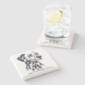 Persoonlijke Cute Dalmatiër Stenen Onderzetter (Zijkant)