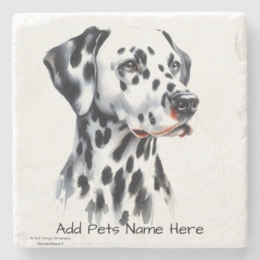 Persoonlijke Cute Dalmatiër Stenen Onderzetter (Voorkant)