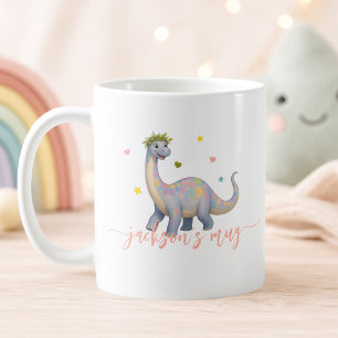 Persoonlijke Cute Dinosaur Brontosaurus Naam  Koffiemok