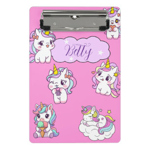 Persoonlijke Cute Eenhoorn Mini Klembord