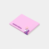 Persoonlijke cute eenhoorn roze Post-it® notities Notes (Schuin)