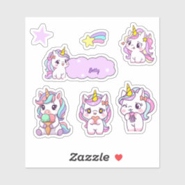 Persoonlijke Cute Eenhoorn Sticker