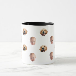 Persoonlijke Cute Familie Face 2 Foto's Mok