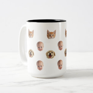 Persoonlijke Cute Familie Gezicht 2 Foto's Mok