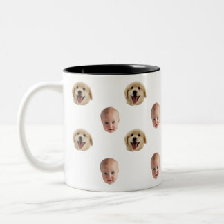 Persoonlijke Cute Familie Gezicht 2 Foto's Mok