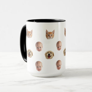 Persoonlijke Cute Familie Gezicht 2 Foto's Mok