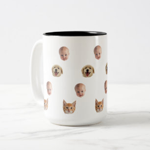 Persoonlijke Cute Familie Gezicht 2 Foto's Mok