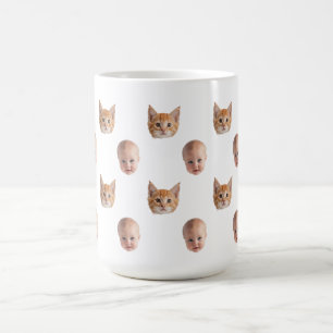 Persoonlijke Cute Familie Gezicht 2 Foto's Mok