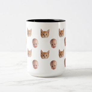 Persoonlijke Cute Familie Gezicht 2 Foto's Mok