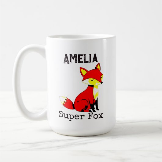 Persoonlijke Cute Fox Koffiemok (Links)