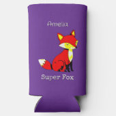 Persoonlijke Cute Fox Seltzer Blikjeskoeler (Achterkant)