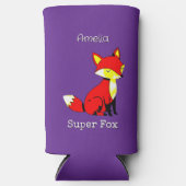 Persoonlijke Cute Fox Seltzer Blikjeskoeler (Voorkant)