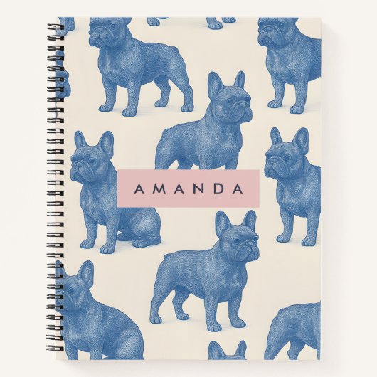 Persoonlijke Cute Franse Bulldog Notitieboek (Voorkant)