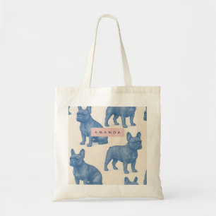 Persoonlijke Cute Franse Bulldog Tote Bag
