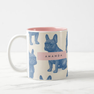 Persoonlijke Cute Franse Bulldog Tweekleurige Koffiemok