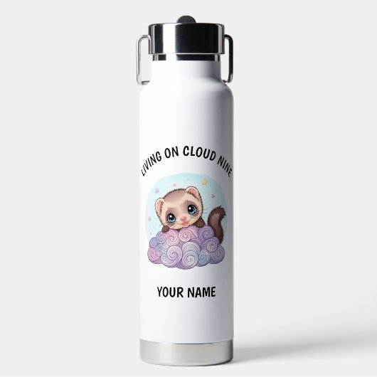 Persoonlijke Cute Fret Waterfles (Voorkant)