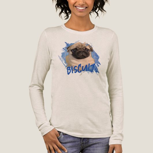 Persoonlijke Cute Fun Border Collie Hond Foto Tri-Blend Shirt (Voorkant)