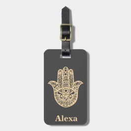 Persoonlijke Cute geluks hamsa hand Bagagelabel