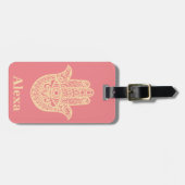 Persoonlijke Cute geluks hamsa hand Bagagelabel (Voorkant horizontaal)