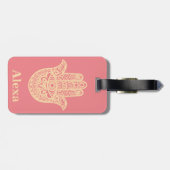 Persoonlijke Cute geluks hamsa hand Bagagelabel (Achterkant horizontaal)
