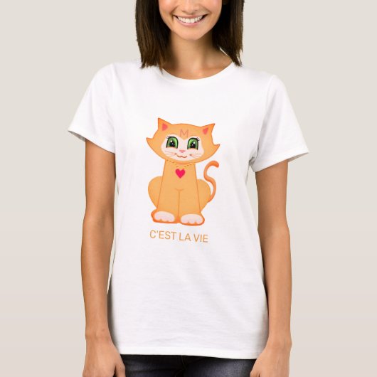 Persoonlijke Cute Gember Kitty Kat T-shirt (Voorkant)