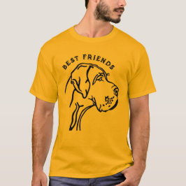 Persoonlijke Cute Great Dane Tekening T-shirt