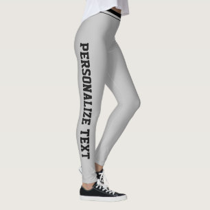 Persoonlijke Cute Grijze Neutrale Gestreepte Athle Leggings