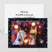 Persoonlijke Cute Halloween Paars Hearts Foto Briefkaart (Voorkant / Achterkant)