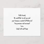 Persoonlijke Cute Halloween Paars Hearts Foto Briefkaart (Achterkant)