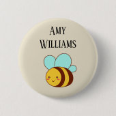 Persoonlijke cute hommel ronde button 5,7 cm (Voorkant)
