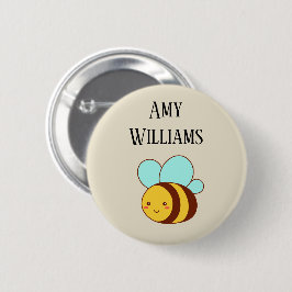 Persoonlijke cute hommel ronde button 5,7 cm