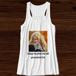 Persoonlijke Cute Kat Moeder Familie Huisdier Foto Tanktop