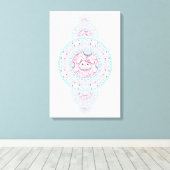 Persoonlijke Cute Kawaii Konijn Sierlijke Mandala Canvas Afdruk (Insitu (Houten vloer))