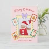 Persoonlijke Cute Kerst Foto Collage Feestdagenkaart (Staand voorkant)